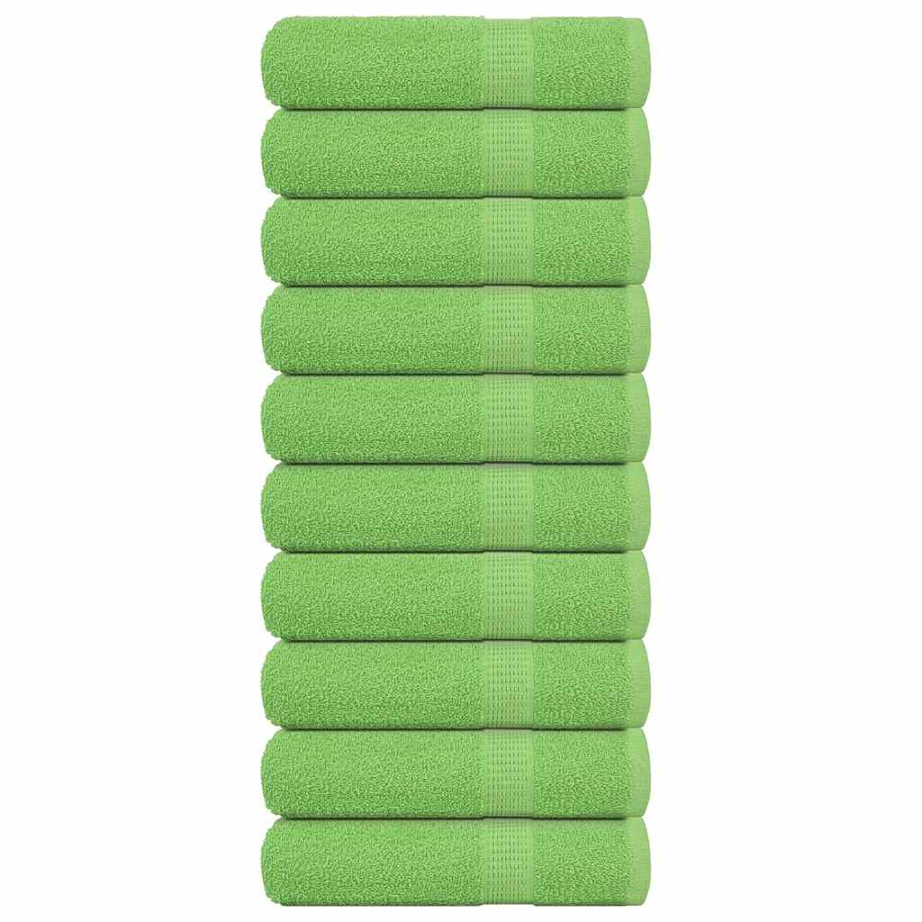 vidaXL Prosoape de mâini, FROGN, 10 buc., verde măr, 50x100 cm, 360 g/m²