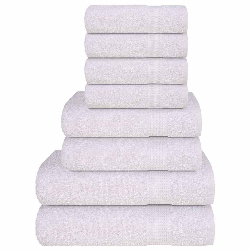 vidaXL Set prosoape 8 piese alb 360 g/m² 100% bumbac vidaXL Set prosoape 8 piese alb 360 g/m² 100% bumbac
