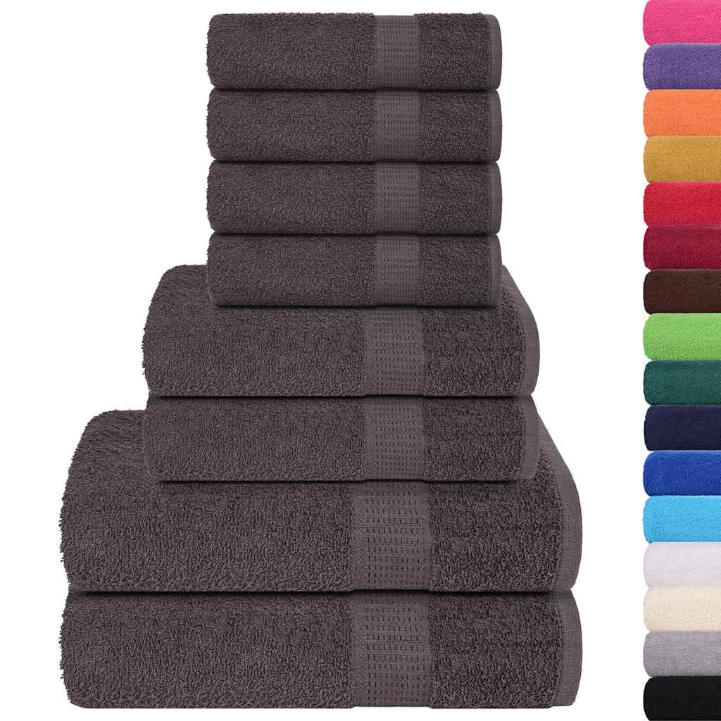 vidaXL Set prosoape 8 piese Antracit 360 g/m² 100% bumbac vidaXL Set prosoape 8 piese Antracit 360 g/m² 100% bumbac