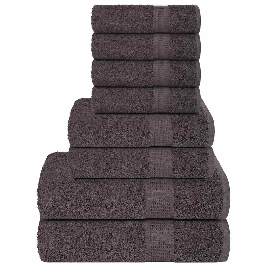 vidaXL Set prosoape 8 piese Antracit 360 g/m² 100% bumbac vidaXL Set prosoape 8 piese Antracit 360 g/m² 100% bumbac