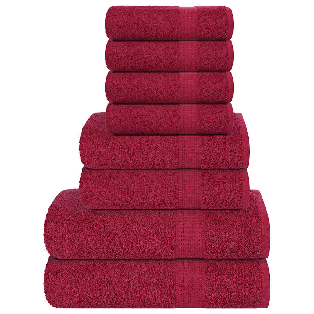 vidaXL Set prosoape 8 piese Bordeaux 360 g/m² 100% bumbac vidaXL Set prosoape 8 piese Bordeaux 360 g/m² 100% bumbac