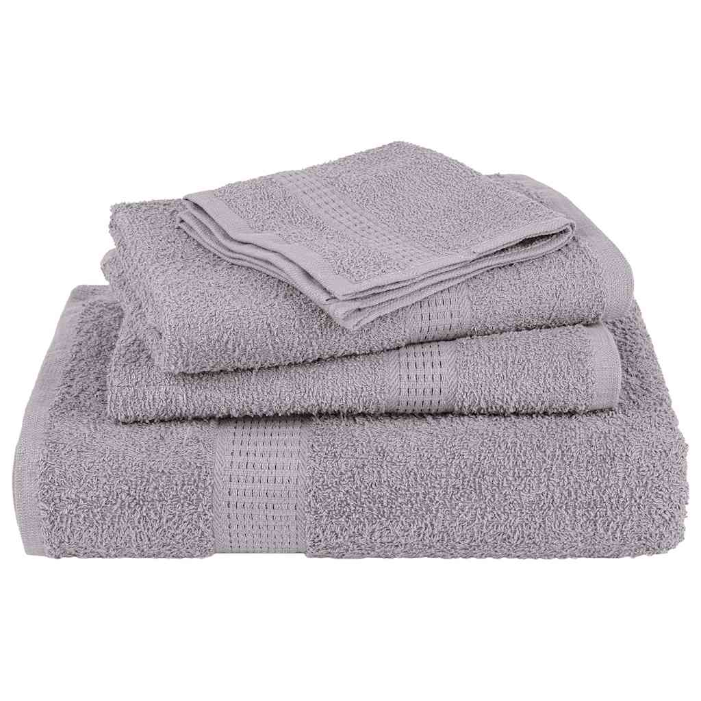 vidaXL Set prosoape 8 piese gri 360 g/m² 100% bumbac vidaXL Set prosoape 8 piese gri 360 g/m² 100% bumbac