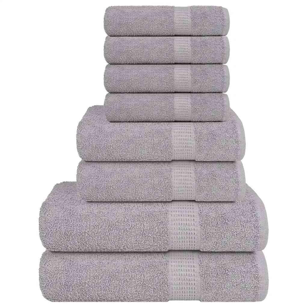 vidaXL Set prosoape 8 piese gri 360 g/m² 100% bumbac vidaXL Set prosoape 8 piese gri 360 g/m² 100% bumbac