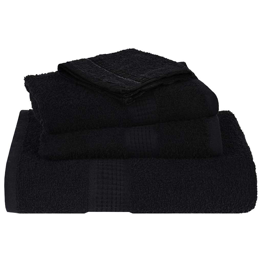 vidaXL Set prosoape 8 buc Negru 360 g/m² 100% bumbac vidaXL Set prosoape 8 buc Negru 360 g/m² 100% bumbac