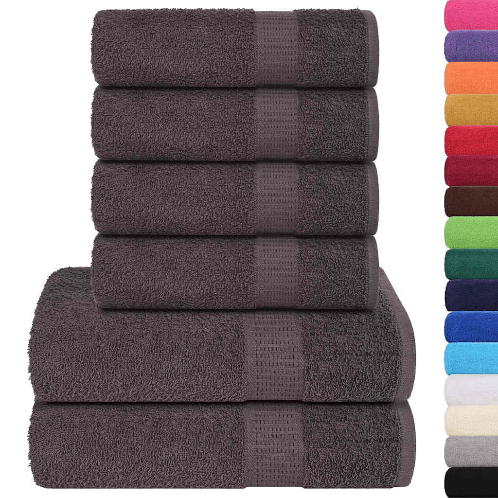 vidaXL Set prosoape 6 piese Antracit 360 g/m² 100% bumbac vidaXL Set prosoape 6 piese Antracit 360 g/m² 100% bumbac