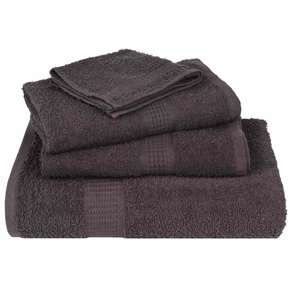vidaXL Set prosoape 6 piese Antracit 360 g/m² 100% bumbac vidaXL Set prosoape 6 piese Antracit 360 g/m² 100% bumbac