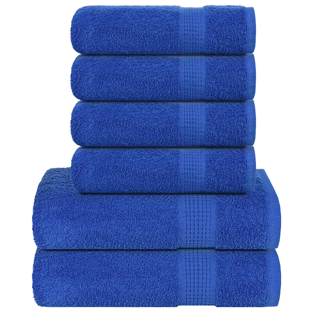 vidaXL Set prosoape 6 buc Albastru 360 g/m² 100% bumbac vidaXL Set prosoape 6 buc Albastru 360 g/m² 100% bumbac