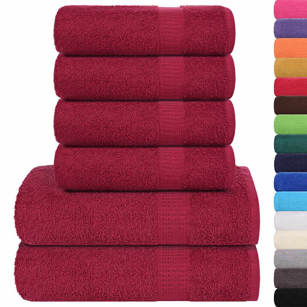 vidaXL Set prosoape 6 piese Bordeaux 360 g/m² 100% bumbac vidaXL Set prosoape 6 piese Bordeaux 360 g/m² 100% bumbac