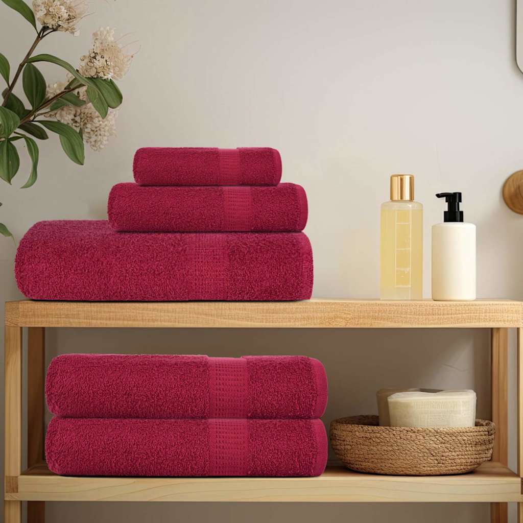 vidaXL Set prosoape 6 piese Bordeaux 360 g/m² 100% bumbac vidaXL Set prosoape 6 piese Bordeaux 360 g/m² 100% bumbac