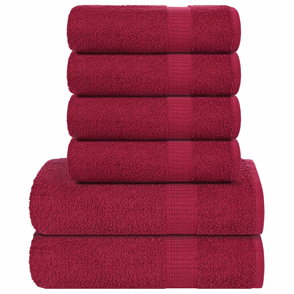 vidaXL Set prosoape 6 piese Bordeaux 360 g/m² 100% bumbac vidaXL Set prosoape 6 piese Bordeaux 360 g/m² 100% bumbac