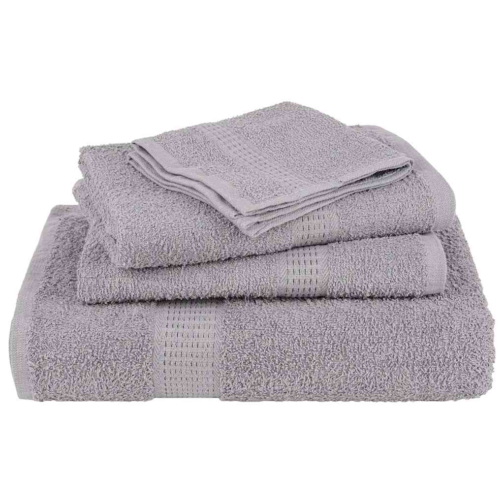 vidaXL Set prosoape 6 piese gri 360 g/m² 100% bumbac vidaXL Set prosoape 6 piese gri 360 g/m² 100% bumbac