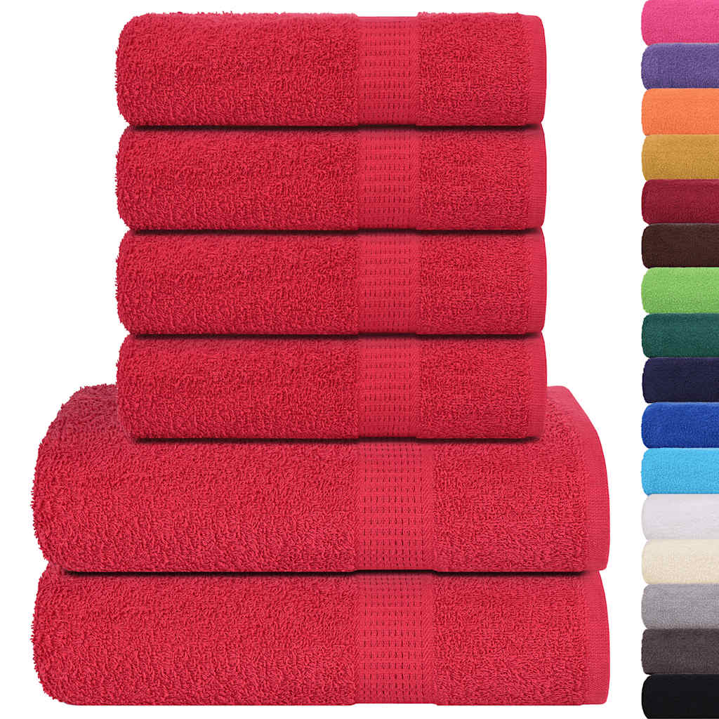 vidaXL Set prosoape 6 piese rosu 360 g/m² 100% bumbac vidaXL Set prosoape 6 piese rosu 360 g/m² 100% bumbac