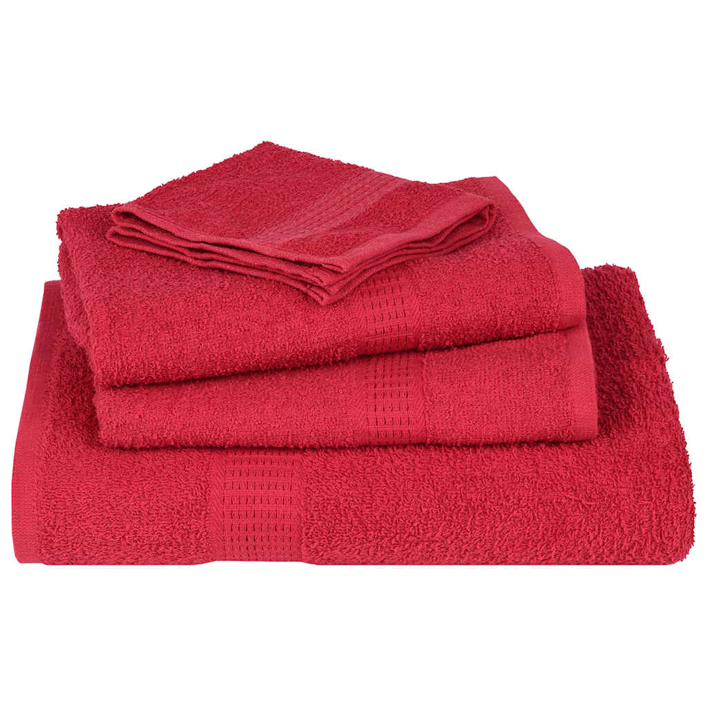 vidaXL Set prosoape 6 piese rosu 360 g/m² 100% bumbac vidaXL Set prosoape 6 piese rosu 360 g/m² 100% bumbac