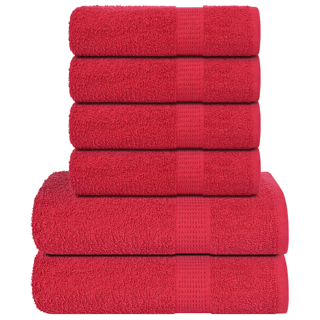 vidaXL Set prosoape 6 piese rosu 360 g/m² 100% bumbac vidaXL Set prosoape 6 piese rosu 360 g/m² 100% bumbac