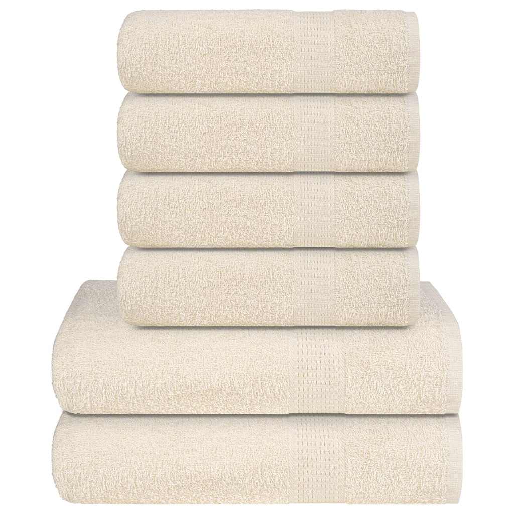 vidaXL Set prosoape 8 piese cremă 360 g/m² 100% bumbac vidaXL Set prosoape 8 piese cremă 360 g/m² 100% bumbac