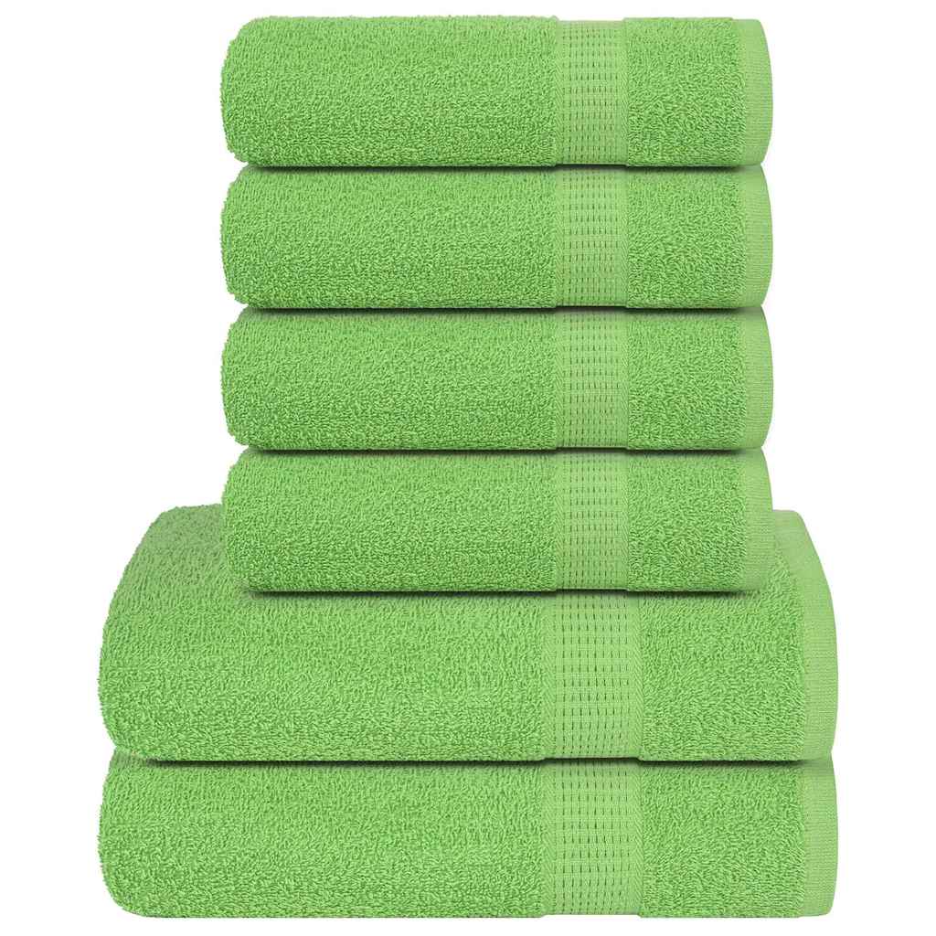 vidaXL Set prosoape FROGN 6 piese, verde măr, 360 g/m²