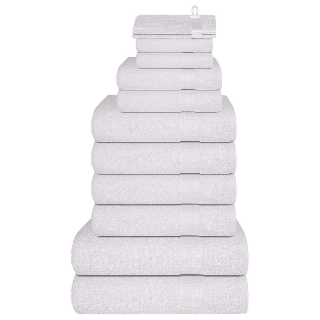 vidaXL Set prosoape 12 piese alb 360 g/m² 100% bumbac vidaXL Set prosoape 12 piese alb 360 g/m² 100% bumbac