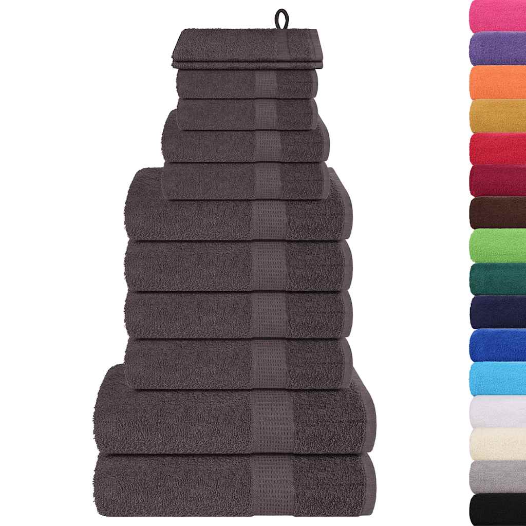 vidaXL Set prosoape 12 buc Antracit 360 g/m² 100% bumbac vidaXL Set prosoape 12 buc Antracit 360 g/m² 100% bumbac