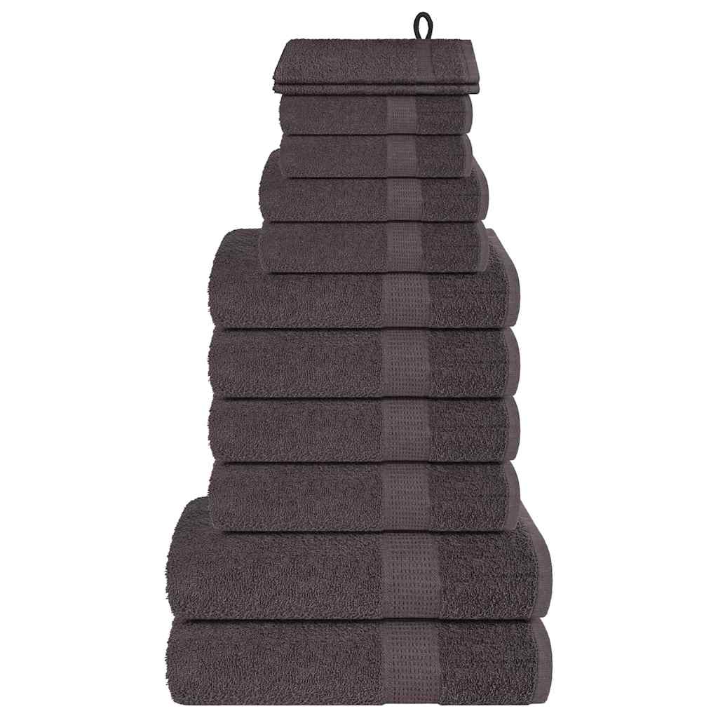 vidaXL Set prosoape 12 buc Antracit 360 g/m² 100% bumbac vidaXL Set prosoape 12 buc Antracit 360 g/m² 100% bumbac