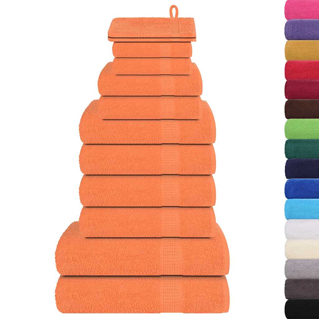 vidaXL Set prosoape 12 buc Portocaliu 360 g/m² 100% bumbac vidaXL Set prosoape 12 buc Portocaliu 360 g/m² 100% bumbac
