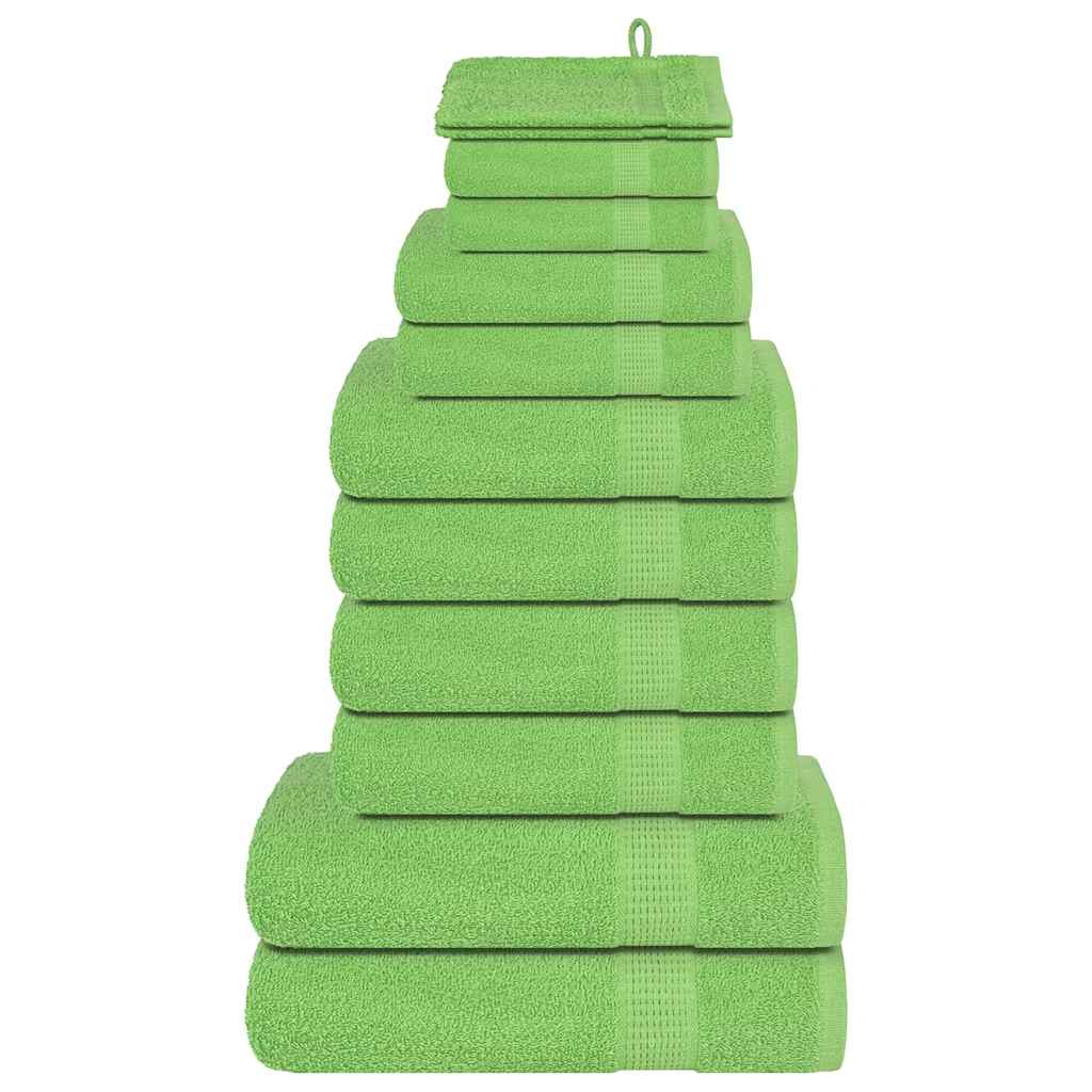 vidaXL Set prosoape FROGN 12 piese, verde măr, 360 g/m²