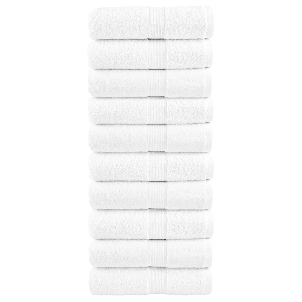 vidaXL Prosoape de baie premium SOLUND, 10 buc., albe, 30x30 cm, 600 g/m² vidaXL Prosoape de baie premium SOLUND, 10 buc., albe, 30x30 cm, 600 g/m²