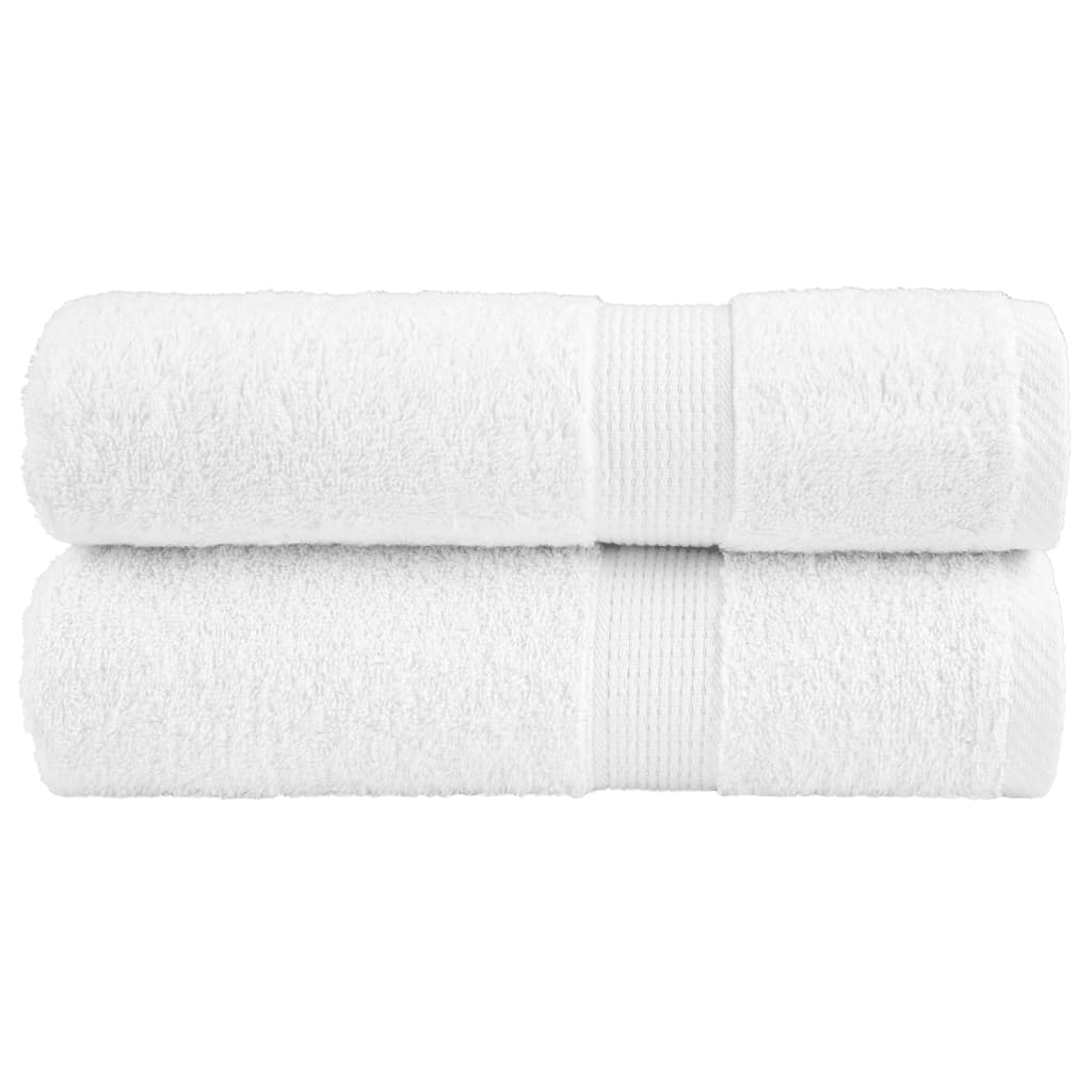 vidaXL Prosoape de baie premium SOLUND 2 buc alb 100x150cm 600gsm vidaXL Prosoape de baie premium SOLUND 2 buc alb 100x150cm 600gsm