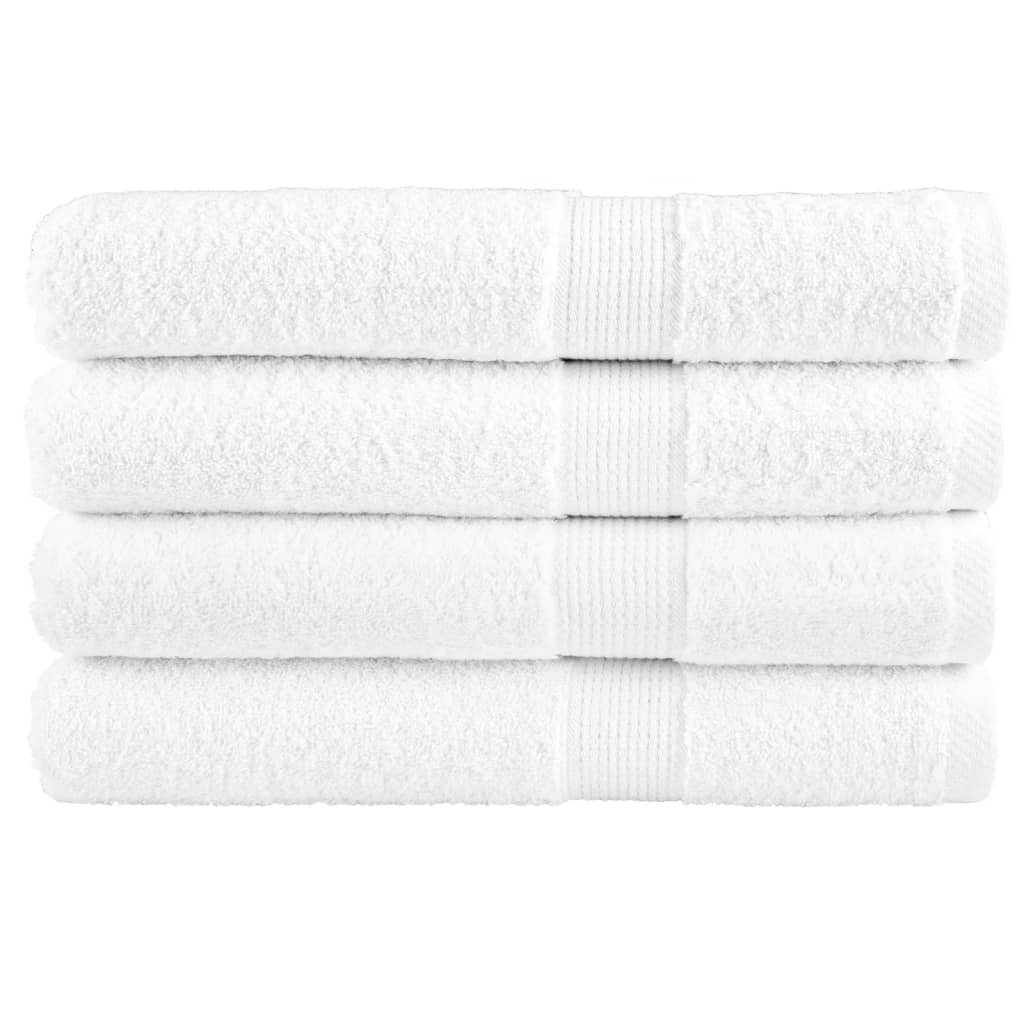 vidaXL Prosoape premium SOLUND 4 buc alb 100x200cm 600gsm vidaXL Prosoape premium SOLUND 4 buc alb 100x200cm 600gsm