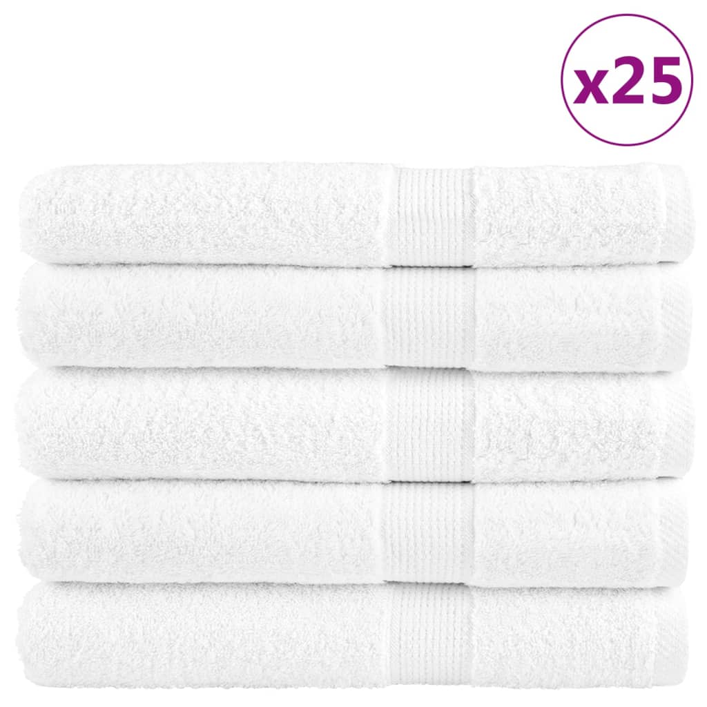 vidaXL Prosoape premium SOLUND 25buc alb 100x200cm 600gsm vidaXL Prosoape premium SOLUND 25buc alb 100x200cm 600gsm