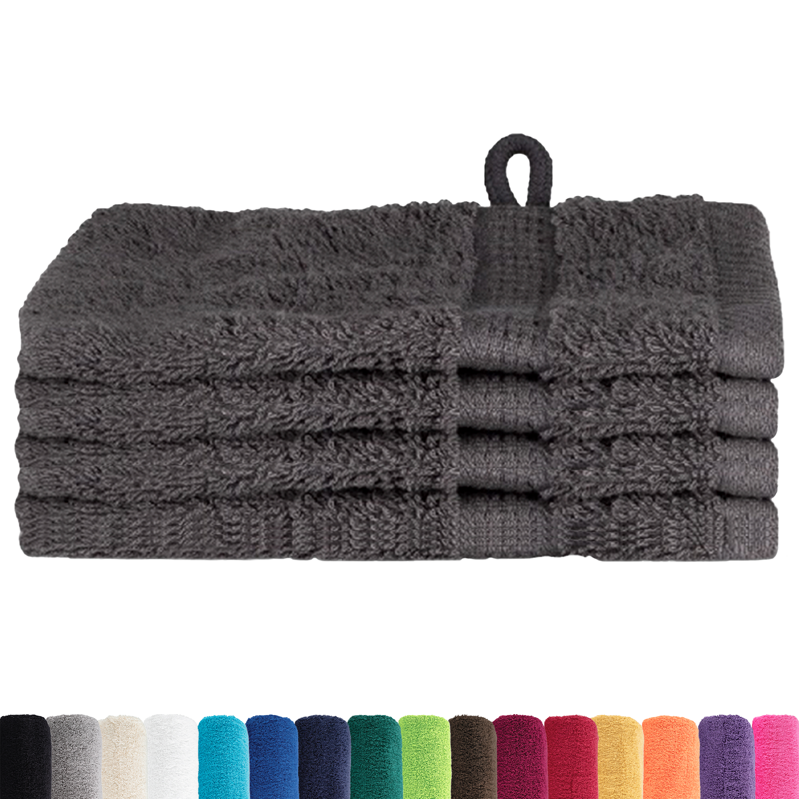 vidaXL Prosoape de baie 4 pcs Antracit 15 x 21 cm Bumbac vidaXL Prosoape de baie 4 pcs Antracit 15 x 21 cm Bumbac