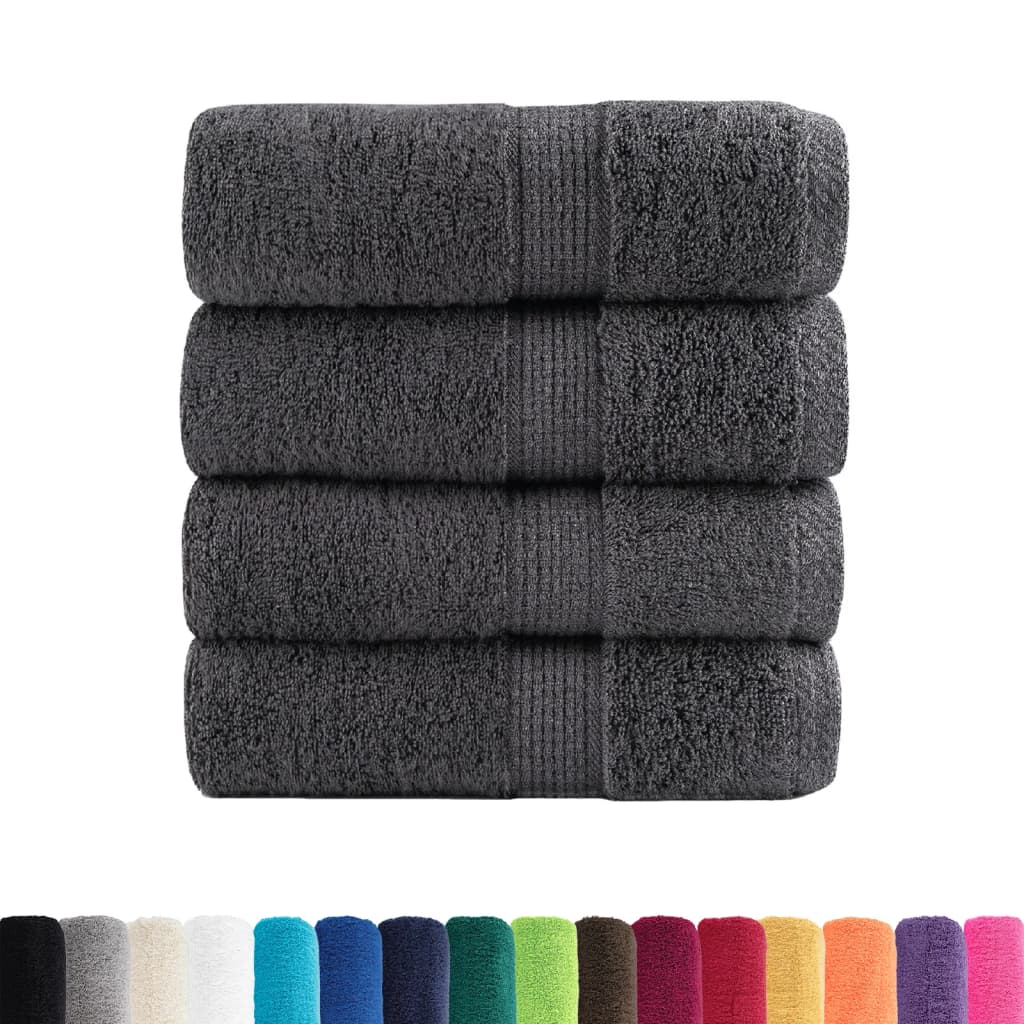 vidaXL Prosoape de baie premium SOLUND, 4 buc., antracit, 30x30 cm, 600 g/m² vidaXL Prosoape de baie premium SOLUND, 4 buc., antracit, 30x30 cm, 600 g/m²