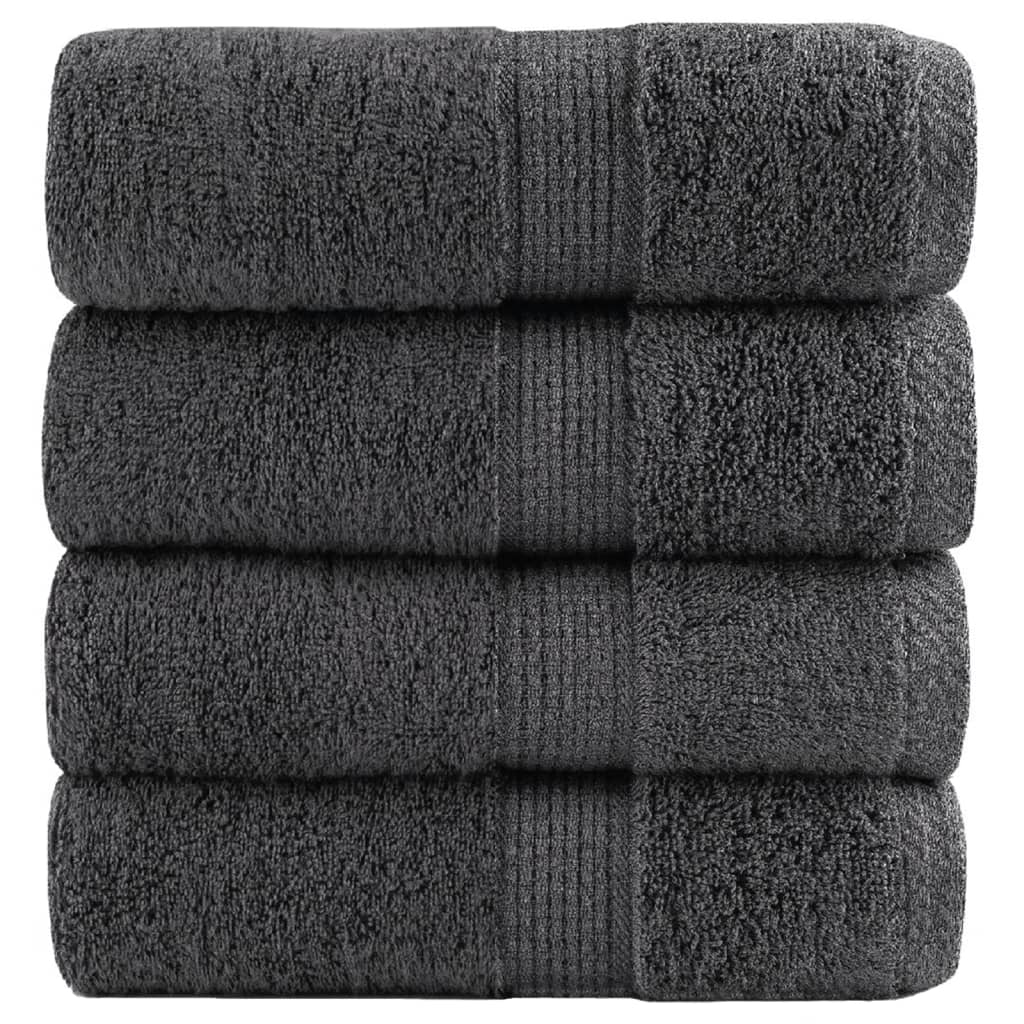 vidaXL Prosoape de baie premium SOLUND, 4 buc., antracit, 30x30 cm, 600 g/m² vidaXL Prosoape de baie premium SOLUND, 4 buc., antracit, 30x30 cm, 600 g/m²