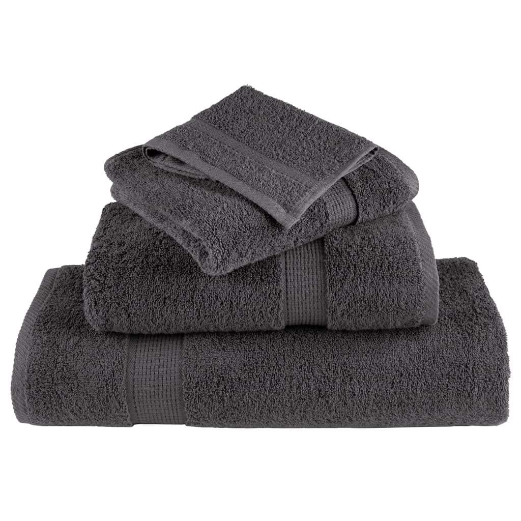 vidaXL Prosoape de baie premium SOLUND, 10 buc., antracit, 30x30 cm, 600 g/m² vidaXL Prosoape de baie premium SOLUND, 10 buc., antracit, 30x30 cm, 600 g/m²