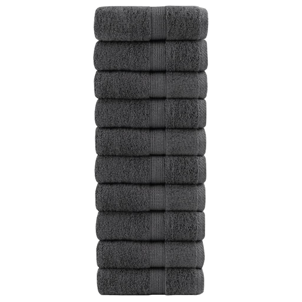 vidaXL Prosoape de baie premium SOLUND, 10 buc., antracit, 30x30 cm, 600 g/m² vidaXL Prosoape de baie premium SOLUND, 10 buc., antracit, 30x30 cm, 600 g/m²