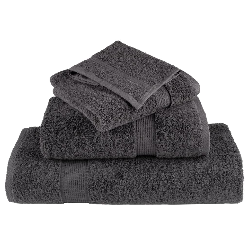 vidaXL Prosoape de baie premium SOLUND, 50 buc., antracit, 30x30 cm, 600 g/m² vidaXL Prosoape de baie premium SOLUND, 50 buc., antracit, 30x30 cm, 600 g/m²