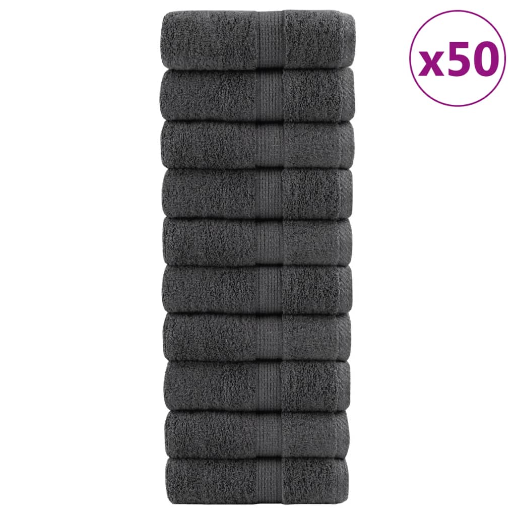 vidaXL Prosoape de baie premium SOLUND, 50 buc., antracit, 30x30 cm, 600 g/m² vidaXL Prosoape de baie premium SOLUND, 50 buc., antracit, 30x30 cm, 600 g/m²