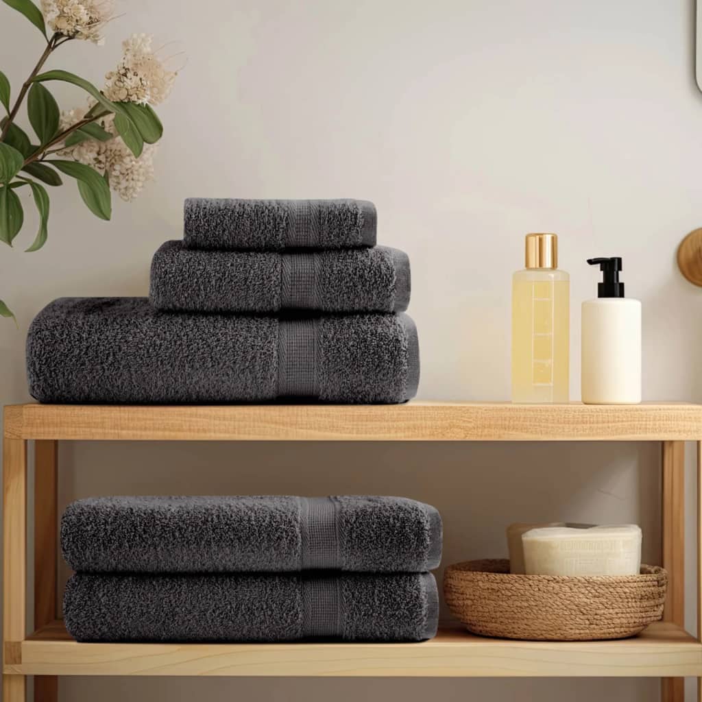 vidaXL Prosoape de mâini SOLUND 10 buc. antracit 50x100 cm 600gsm vidaXL Prosoape de mâini SOLUND 10 buc. antracit 50x100 cm 600gsm
