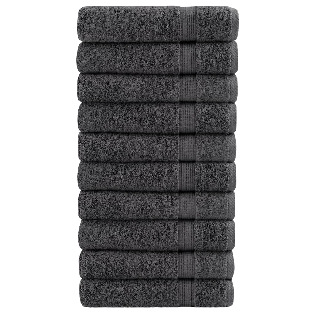 vidaXL Prosoape de mâini SOLUND 10 buc. antracit 50x100 cm 600gsm vidaXL Prosoape de mâini SOLUND 10 buc. antracit 50x100 cm 600gsm