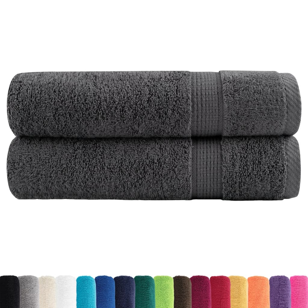 vidaXL Prosoape duș premium SOLUND 2 buc antracit 70x140cm 600gsm