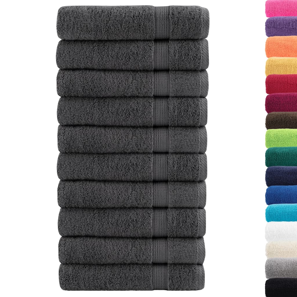 vidaXL Prosoape de baie SOLUND 10 buc antracit 100x150 cm 600 gsm vidaXL Prosoape de baie SOLUND 10 buc antracit 100x150 cm 600 gsm