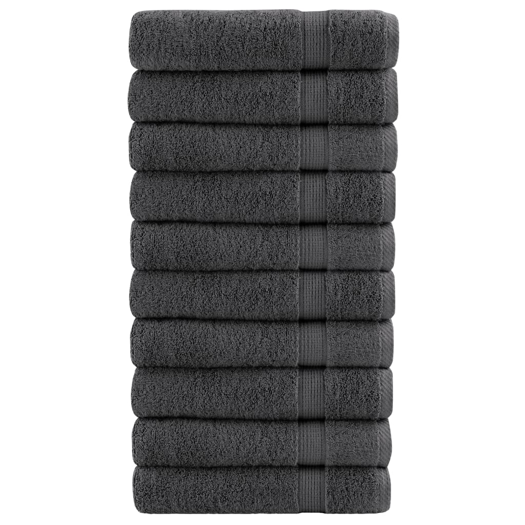 vidaXL Prosoape de baie SOLUND 10 buc antracit 100x150 cm 600 gsm vidaXL Prosoape de baie SOLUND 10 buc antracit 100x150 cm 600 gsm