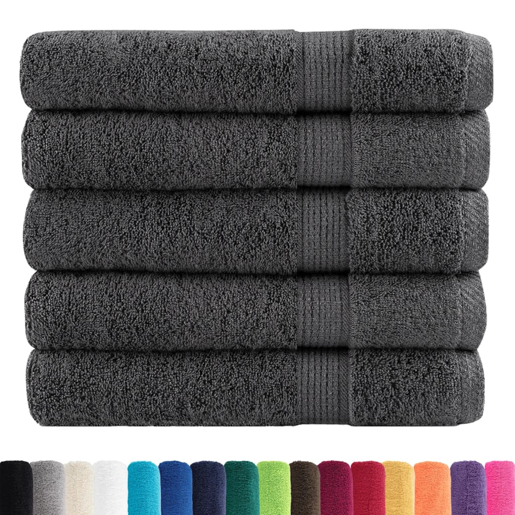 vidaXL Prosoape premium SOLUND 25 buc Antracit 80x200cm 600gsm vidaXL Prosoape premium SOLUND 25 buc Antracit 80x200cm 600gsm