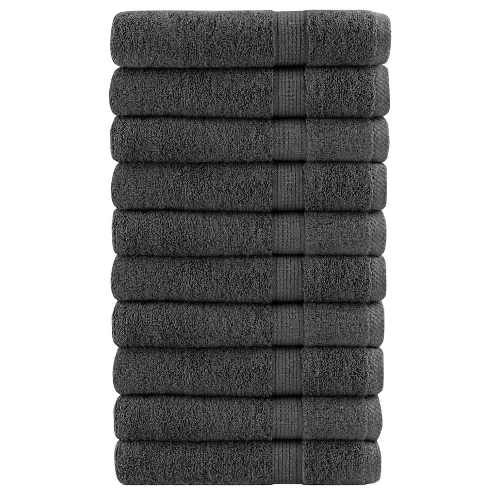 vidaXL Prosoape premium SOLUND 10 buc antracit 100x200 cm 600 gsm vidaXL Prosoape premium SOLUND 10 buc antracit 100x200 cm 600 gsm