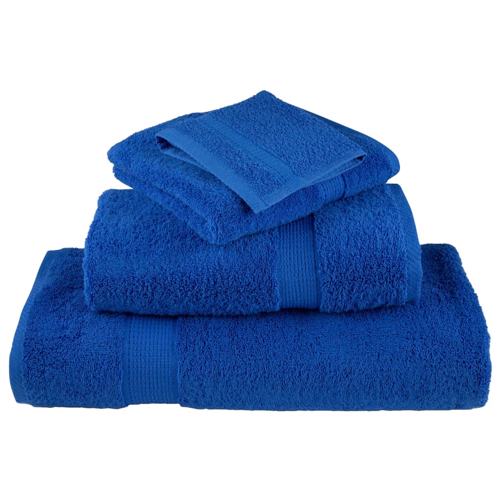 vidaXL Prosoape de baie premium SOLUND, 2 buc., albastru, 30 x 30 cm, 600 g/m²