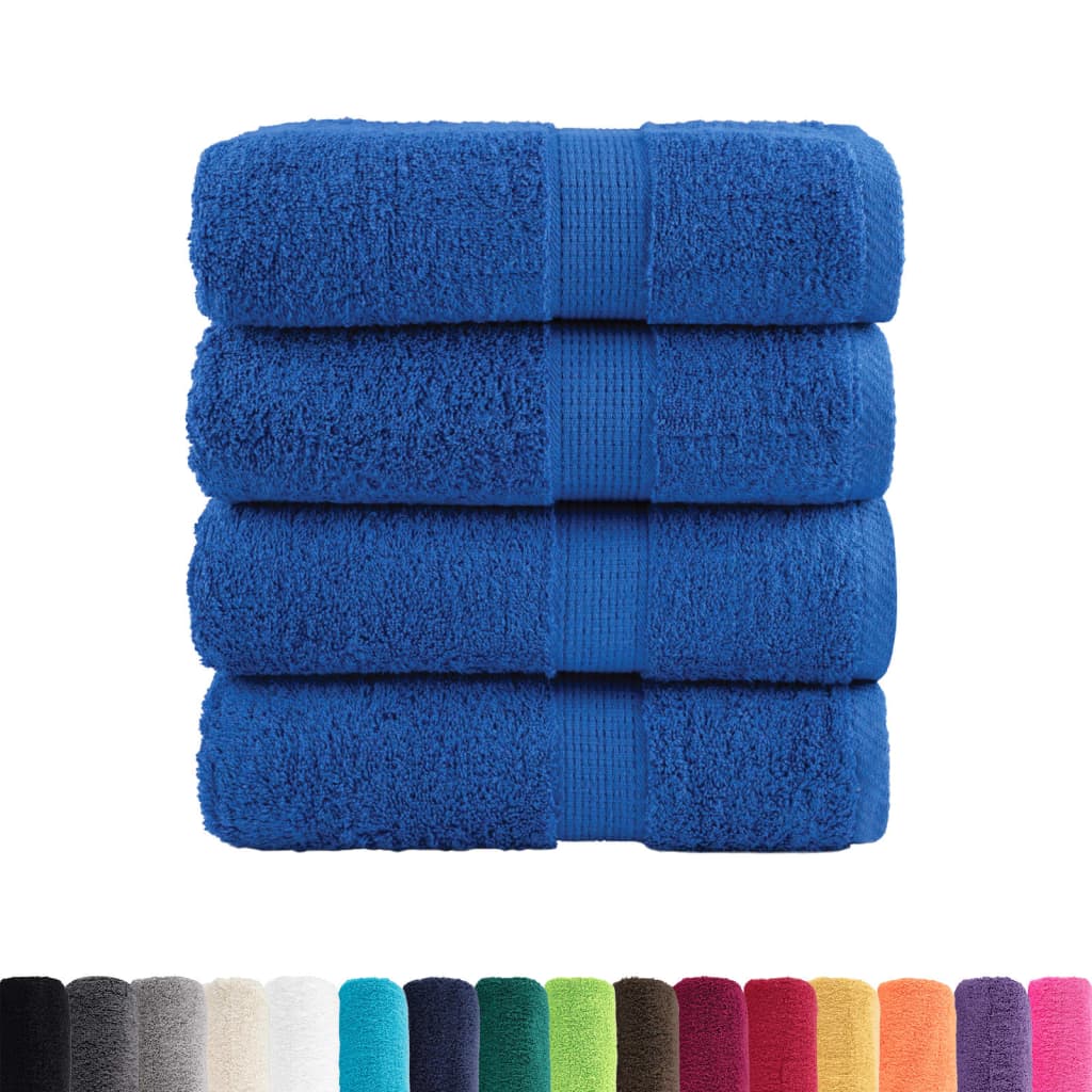 vidaXL Prosoape de baie premium SOLUND, 4 buc., albastru, 30 x 30 cm, 600 g/m² vidaXL Prosoape de baie premium SOLUND, 4 buc., albastru, 30 x 30 cm, 600 g/m²