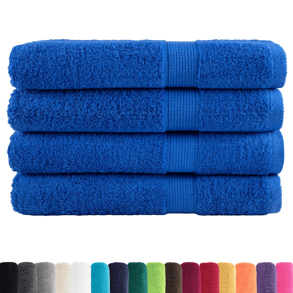vidaXL Prosoape premium SOLUND 4 buc albastru 100x200cm 600gsm vidaXL Prosoape premium SOLUND 4 buc albastru 100x200cm 600gsm
