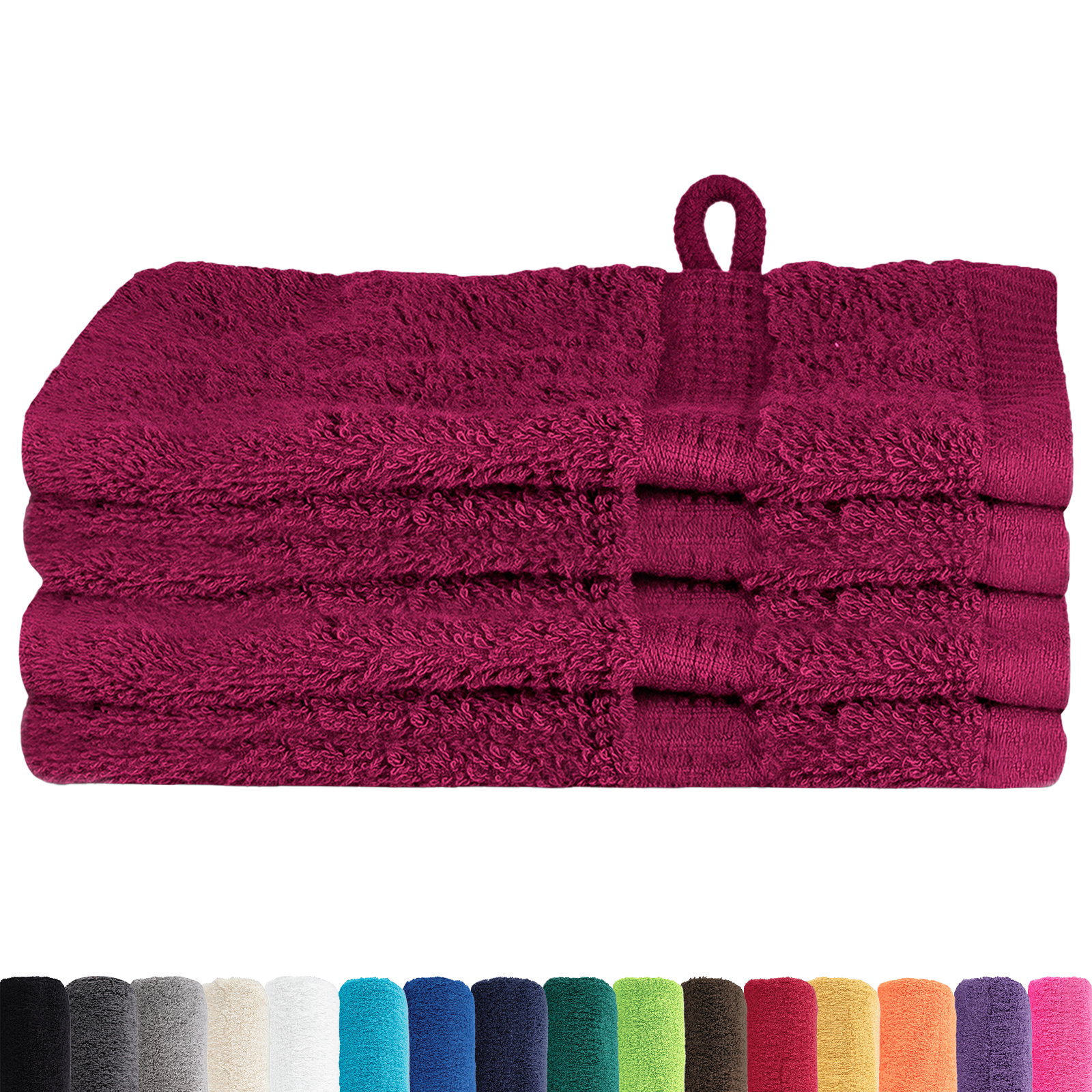 vidaXL Prosoape de baie 4 pcs Bordeaux 15 x 21 cm Bumbac vidaXL Prosoape de baie 4 pcs Bordeaux 15 x 21 cm Bumbac