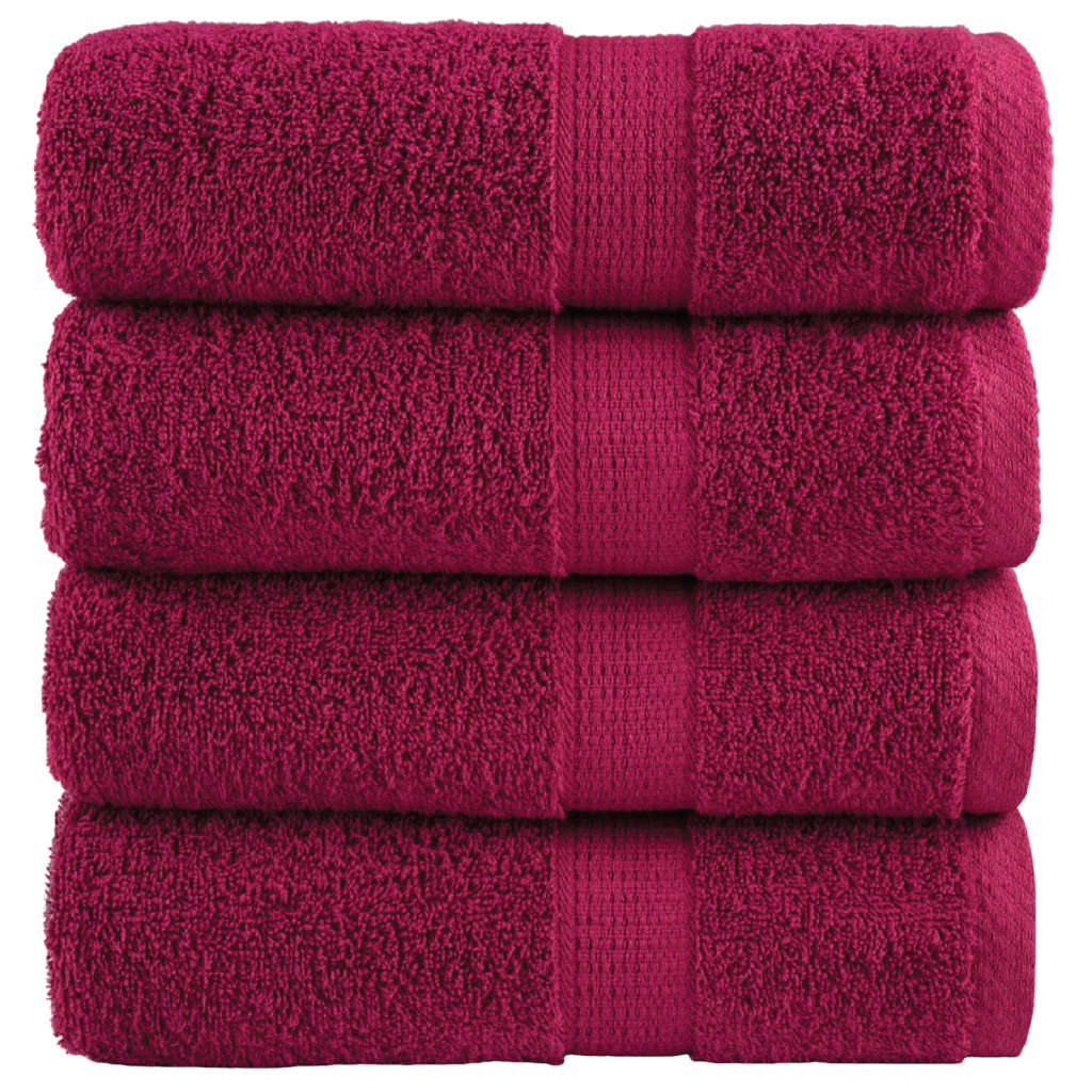 vidaXL Prosoape de baie premium SOLUND, 4 buc., bordeaux, 30x30 cm, 600 g/m² vidaXL Prosoape de baie premium SOLUND, 4 buc., bordeaux, 30x30 cm, 600 g/m²