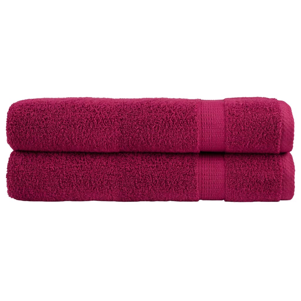 vidaXL Prosoape premium SOLUND 2 buc roșu bordo 100x200cm 600gsm vidaXL Prosoape premium SOLUND 2 buc roșu bordo 100x200cm 600gsm