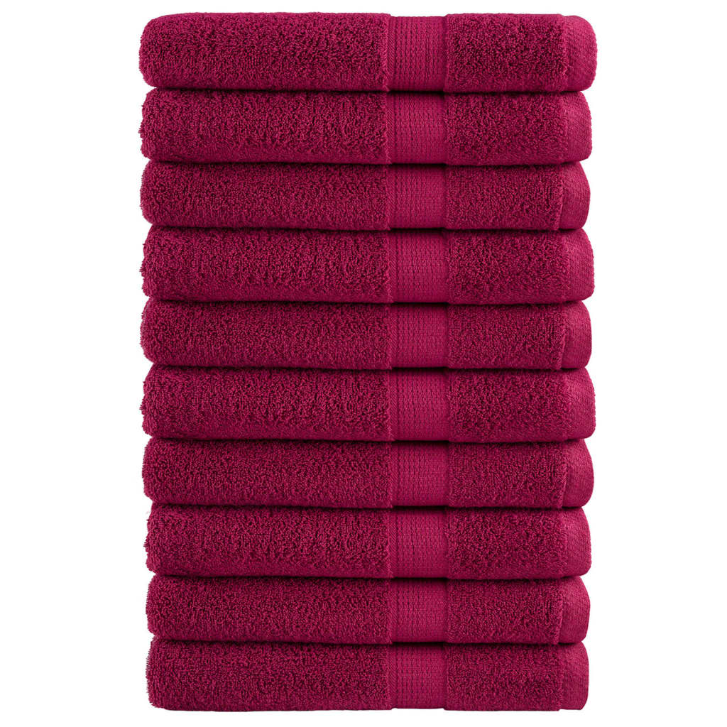 vidaXL Prosoape premium SOLUND 10buc roșu bordo 100x200cm 600gsm vidaXL Prosoape premium SOLUND 10buc roșu bordo 100x200cm 600gsm
